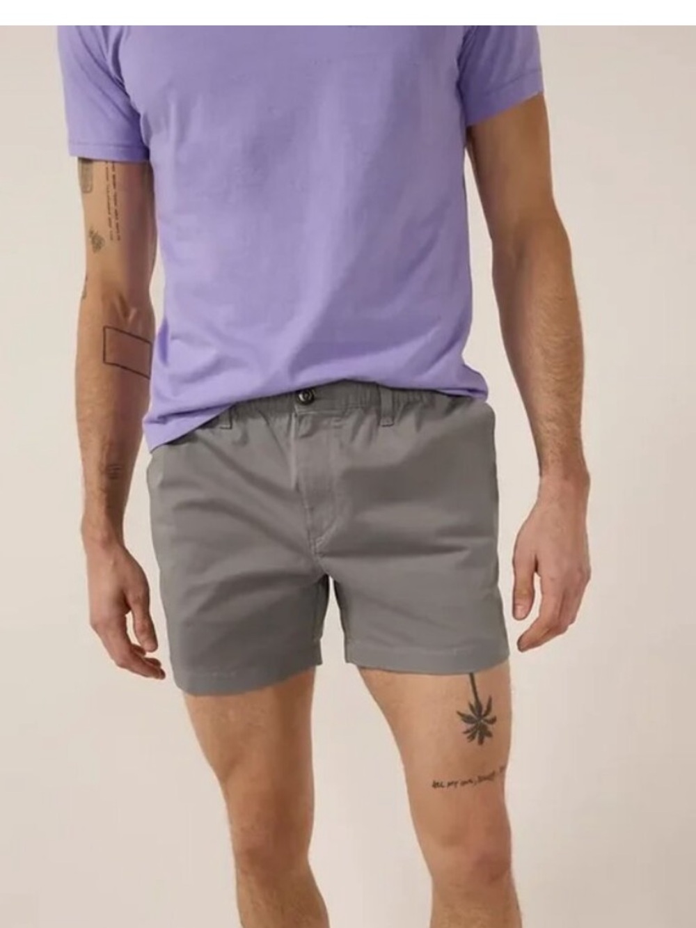 chubbies Men's Gray Size Medium Flat Front 4 inch inseam shorts